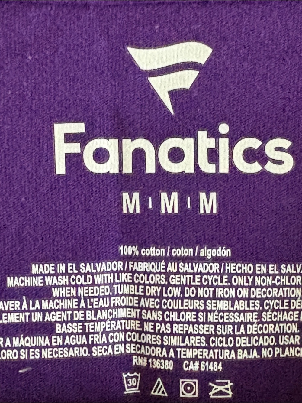 Fantatics MN Vikings Womens Purple V Neck Tee Shirt Top Size Medium NFL Football - Picture 5 of 5